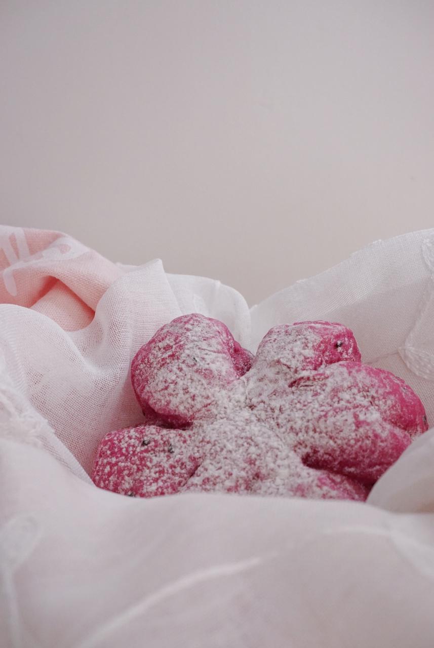 💕少女心biu biu biu 💕 肉松馅的火龙果面包