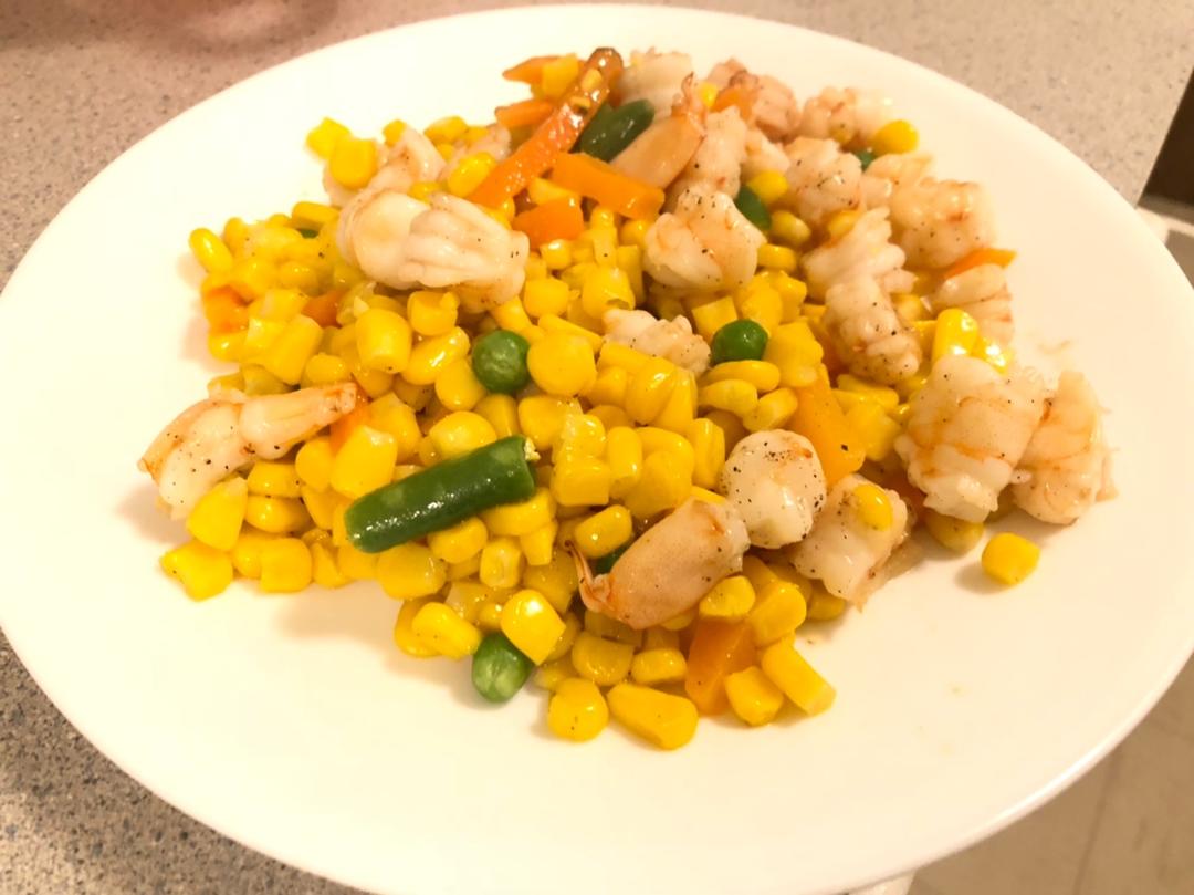 青豆玉米虾仁