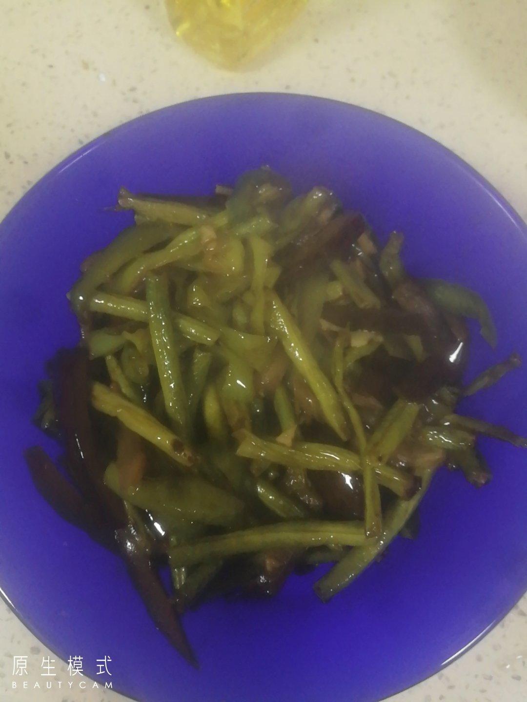 下饭菜茄子炒豆角（少油版）
