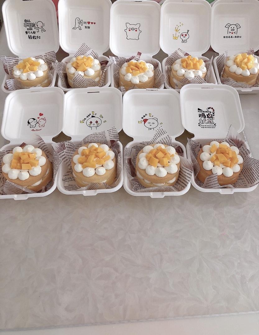 手绘ins便当网红盒子蛋糕（后蛋法 超软蛋糕坯）