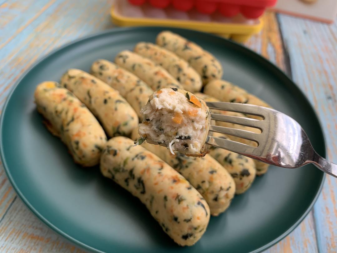 菠菜胡萝卜鸡肉烤肠的做法