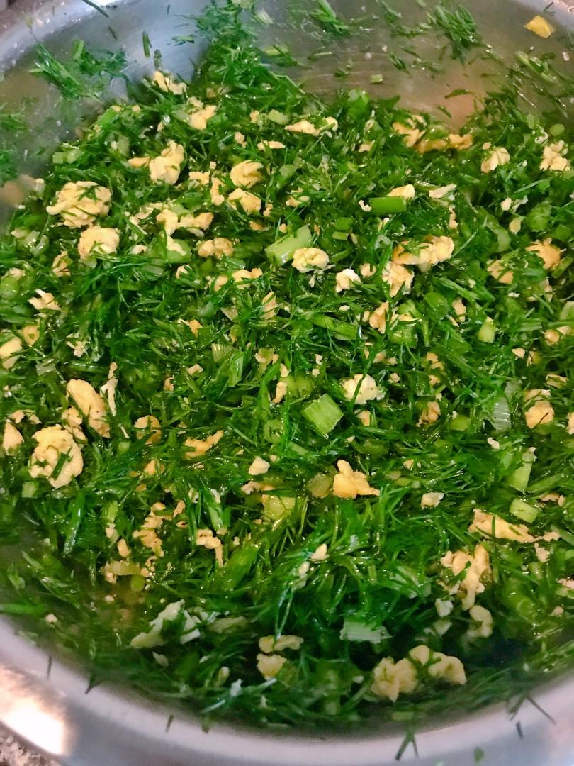 妈妈牌纯素茴香鸡蛋蒸饺（另韭菜豆腐粉条馅）