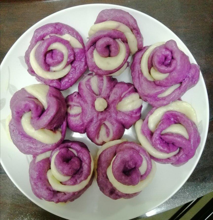 紫薯玫瑰花馒头