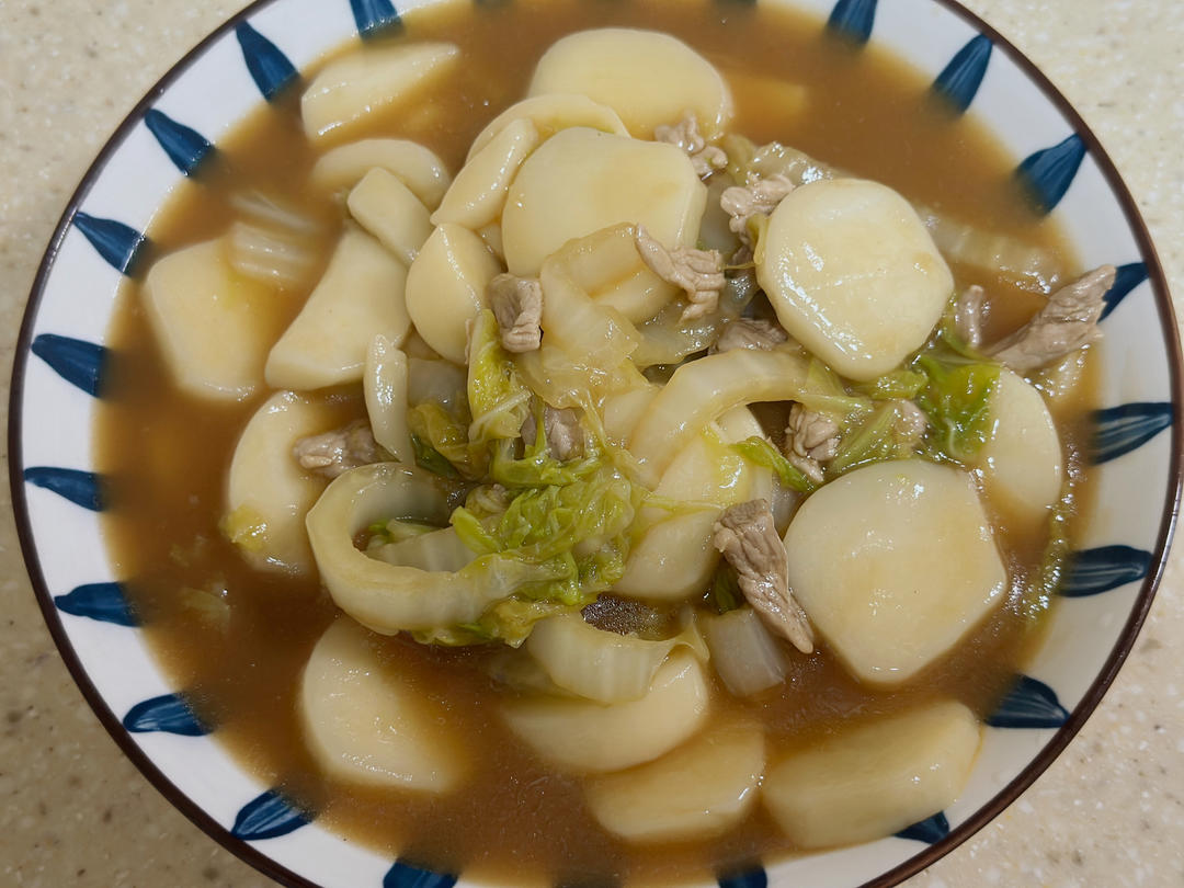 肉丝白菜炒年糕