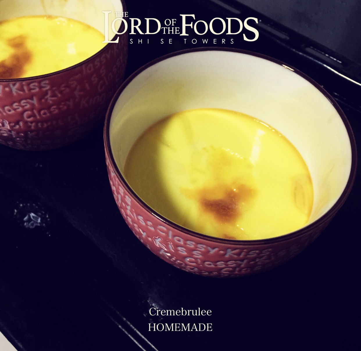 Crèmebrulée。法式烤布雷。焦糖布丁。