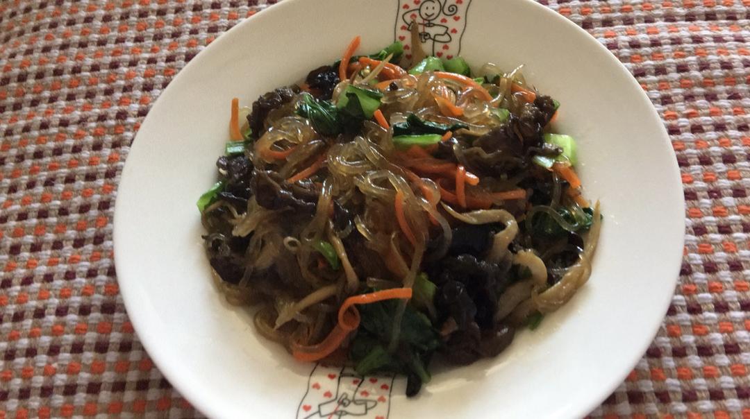 韩式粉丝炒杂菜 Korean Style Glass Noodles with Vegetables