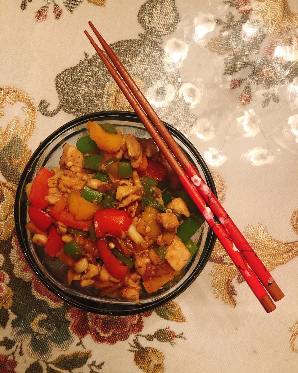 蚝油彩椒鸡丁