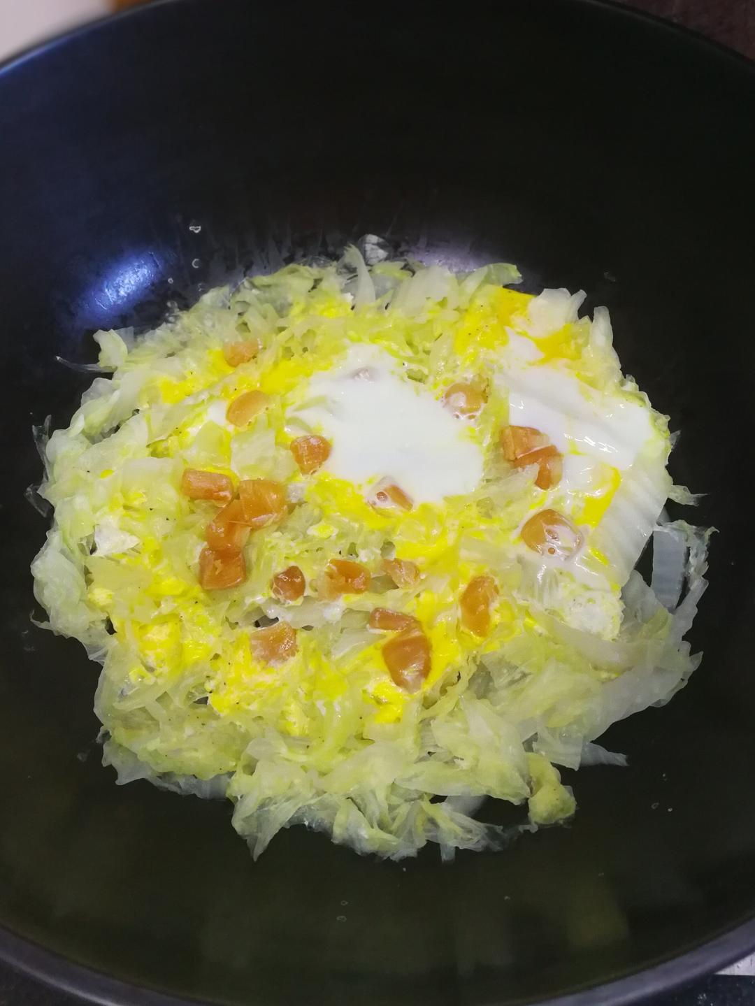 素赛螃蟹----干贝白菜滑蛋