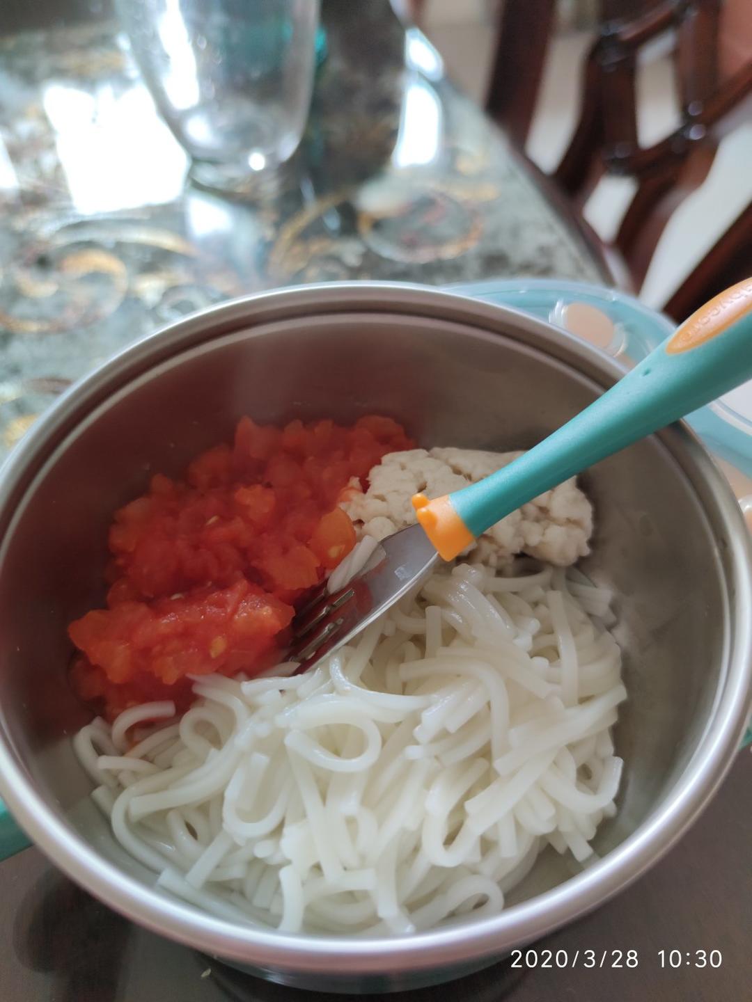 宝宝辅食之香菇鸡肉番茄面