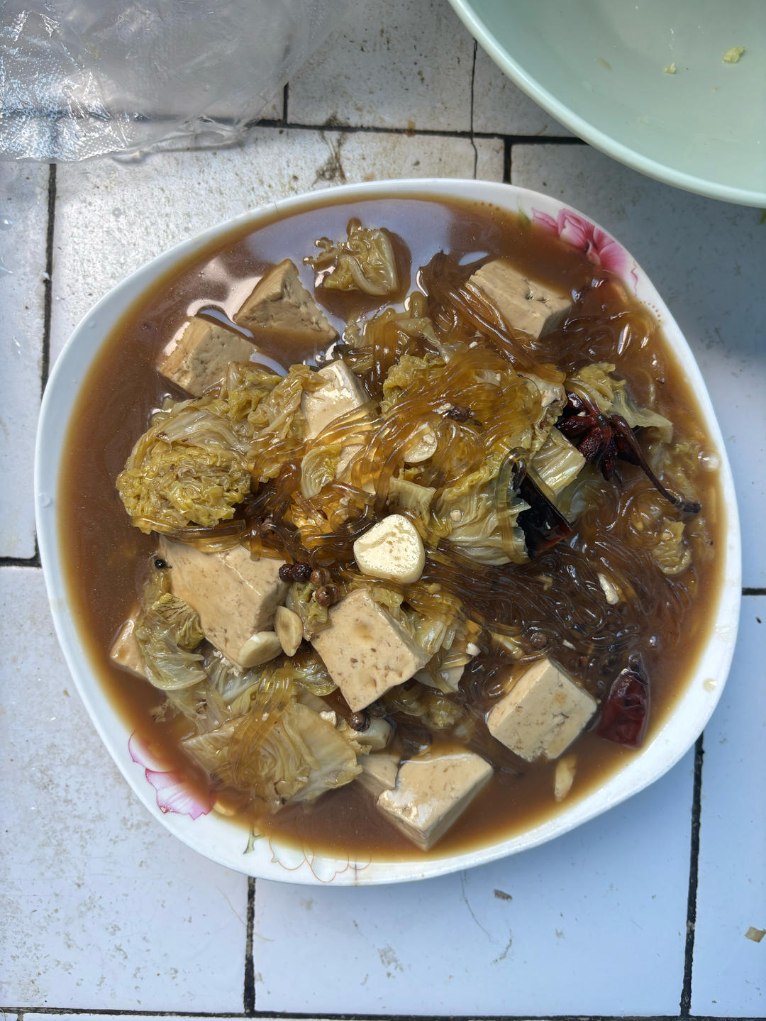 家常白菜粉条炖豆腐