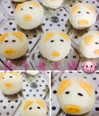 可爱的小猪豆沙包