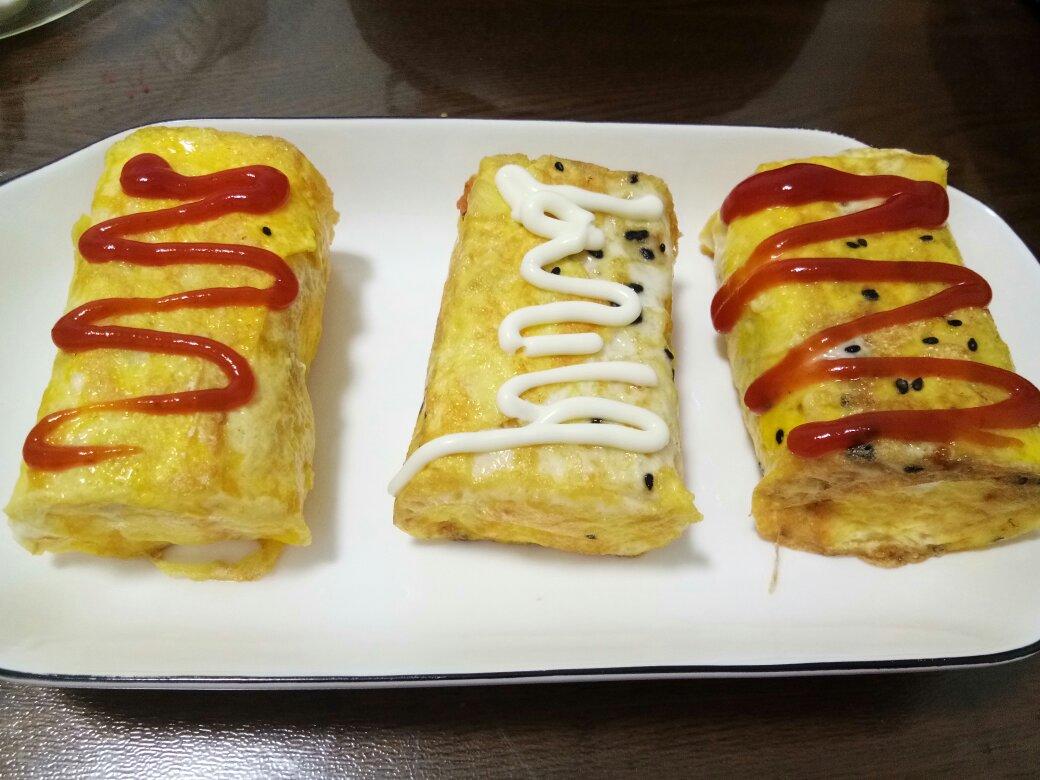 上学娃的快手早餐蛋皮蛋糕卷