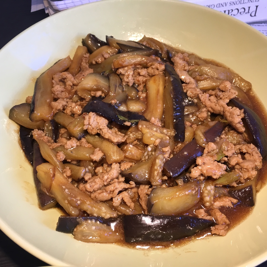 红烧肉沫茄子