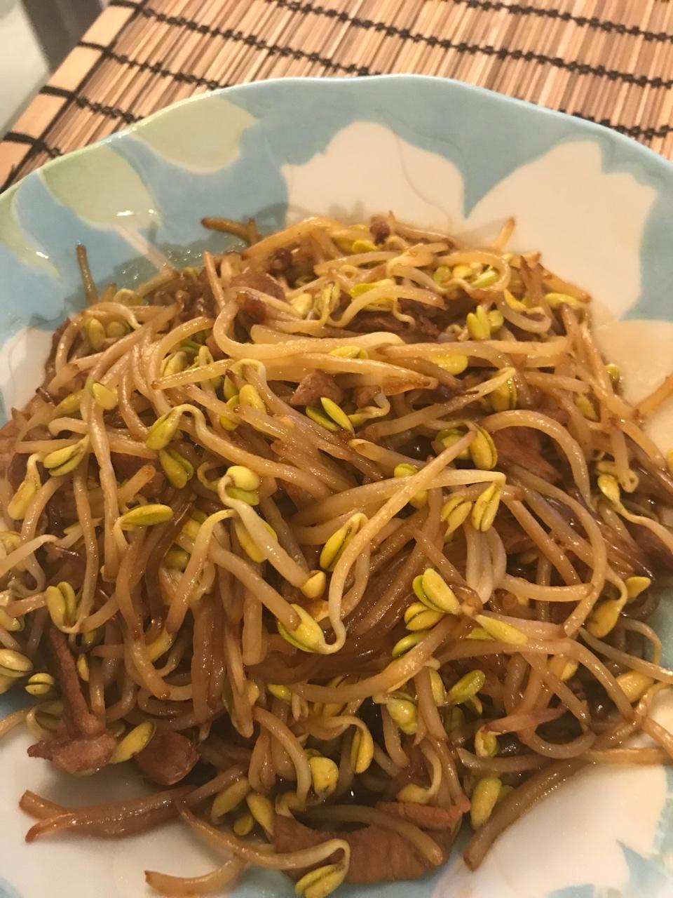 豆芽炒粉丝