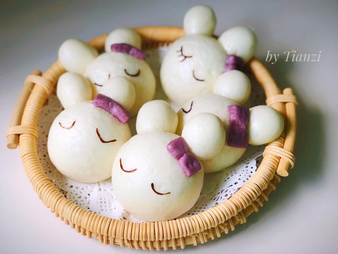 恬子tianzi做的简单花样馒头(六)奶香小兔馒头