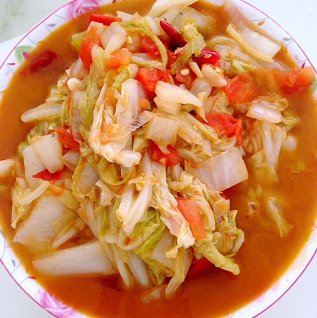 342876321做的西红柿炒大白菜