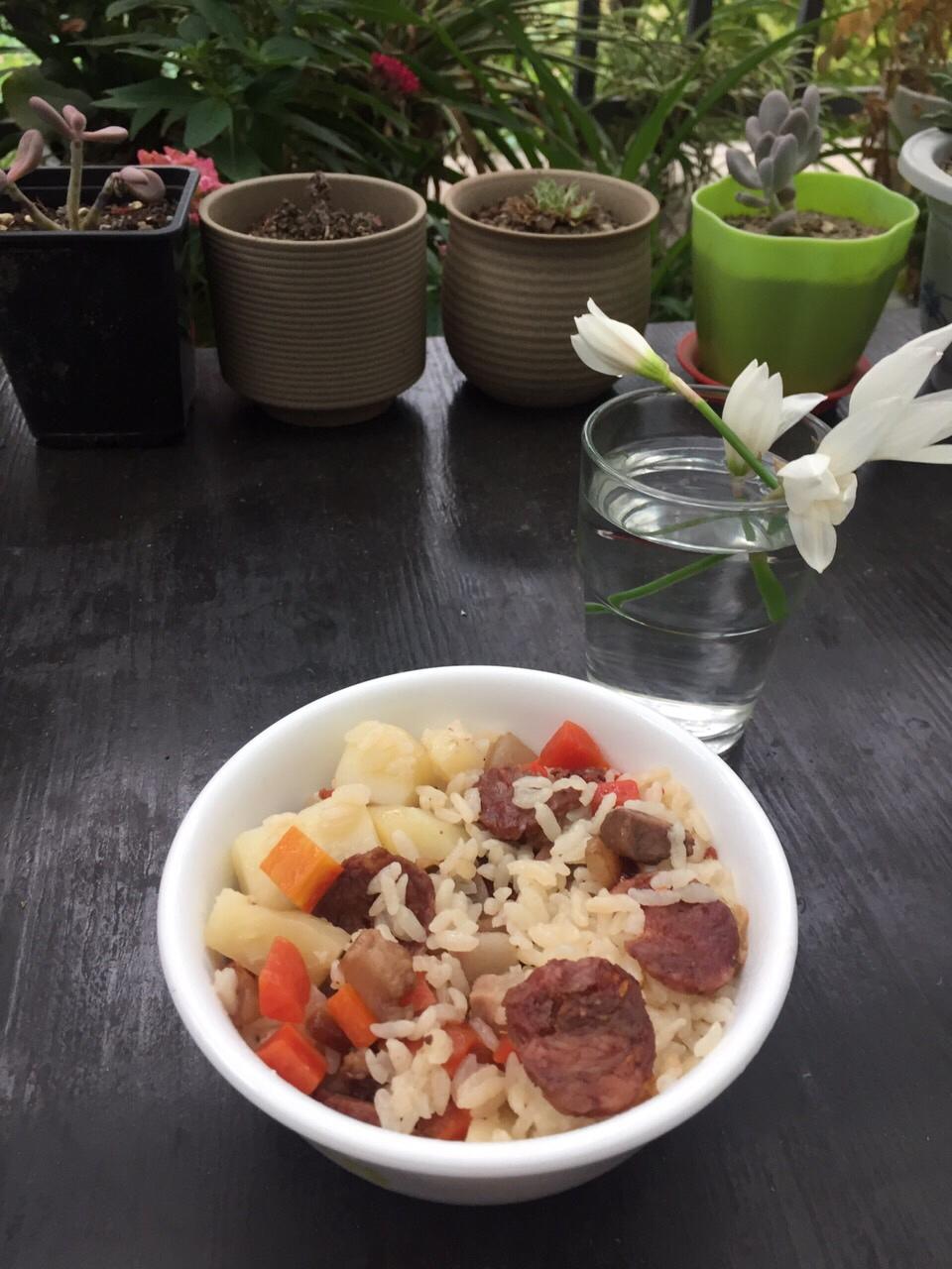 超级简单快手土豆腊味饭（零失败）