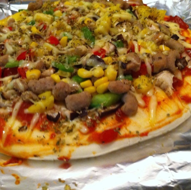 培根烤蘑菇披萨