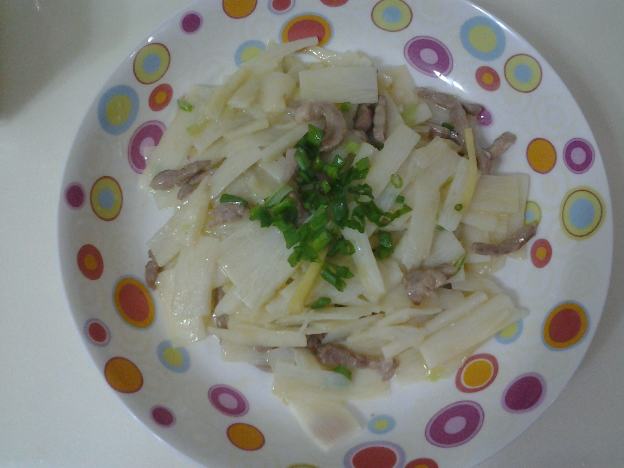 肉片炒山药