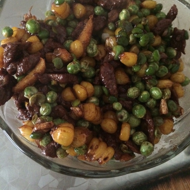 豌豆玉米牛肉粒