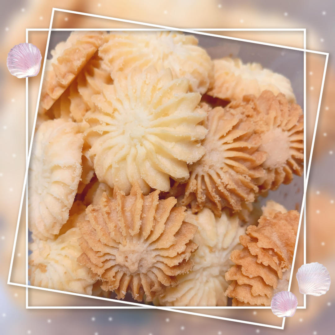 曲奇饼干，完美配方超好挤，酥到不敢碰，一个月还能酥掉渣