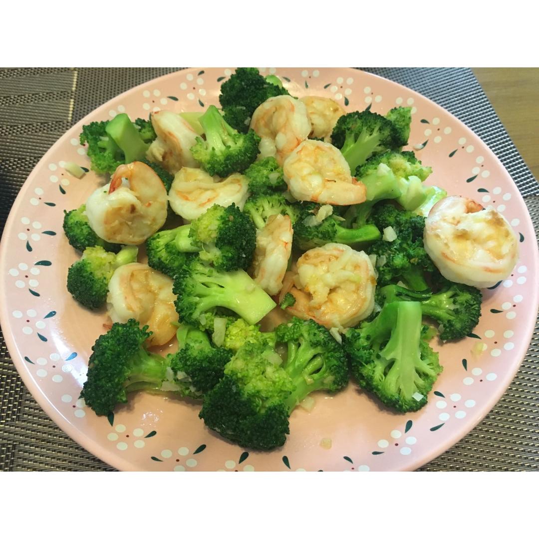 蒜蓉西兰花炒虾仁