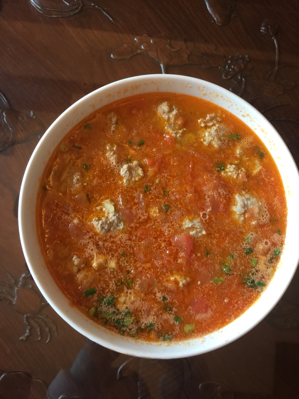 番茄肉圆子汤