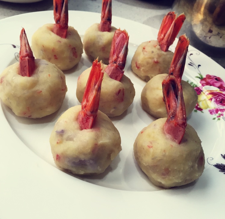 土豆泥鲜虾球