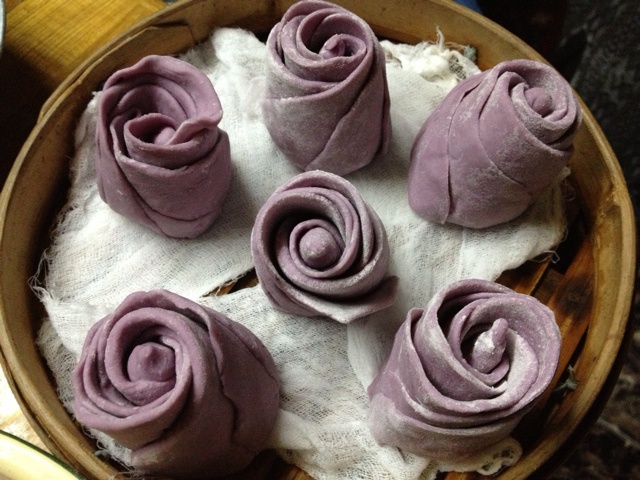 紫薯玫瑰花馒头
