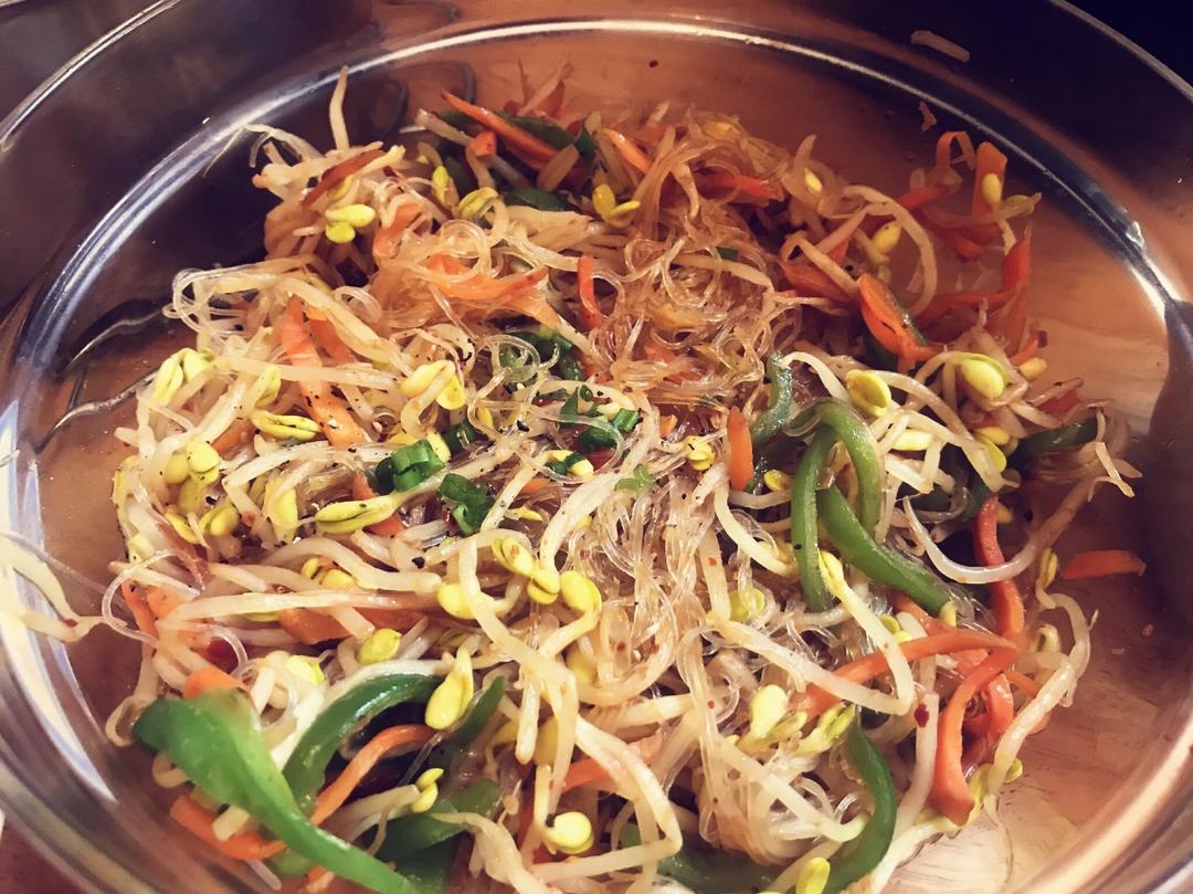 豆芽炒粉丝