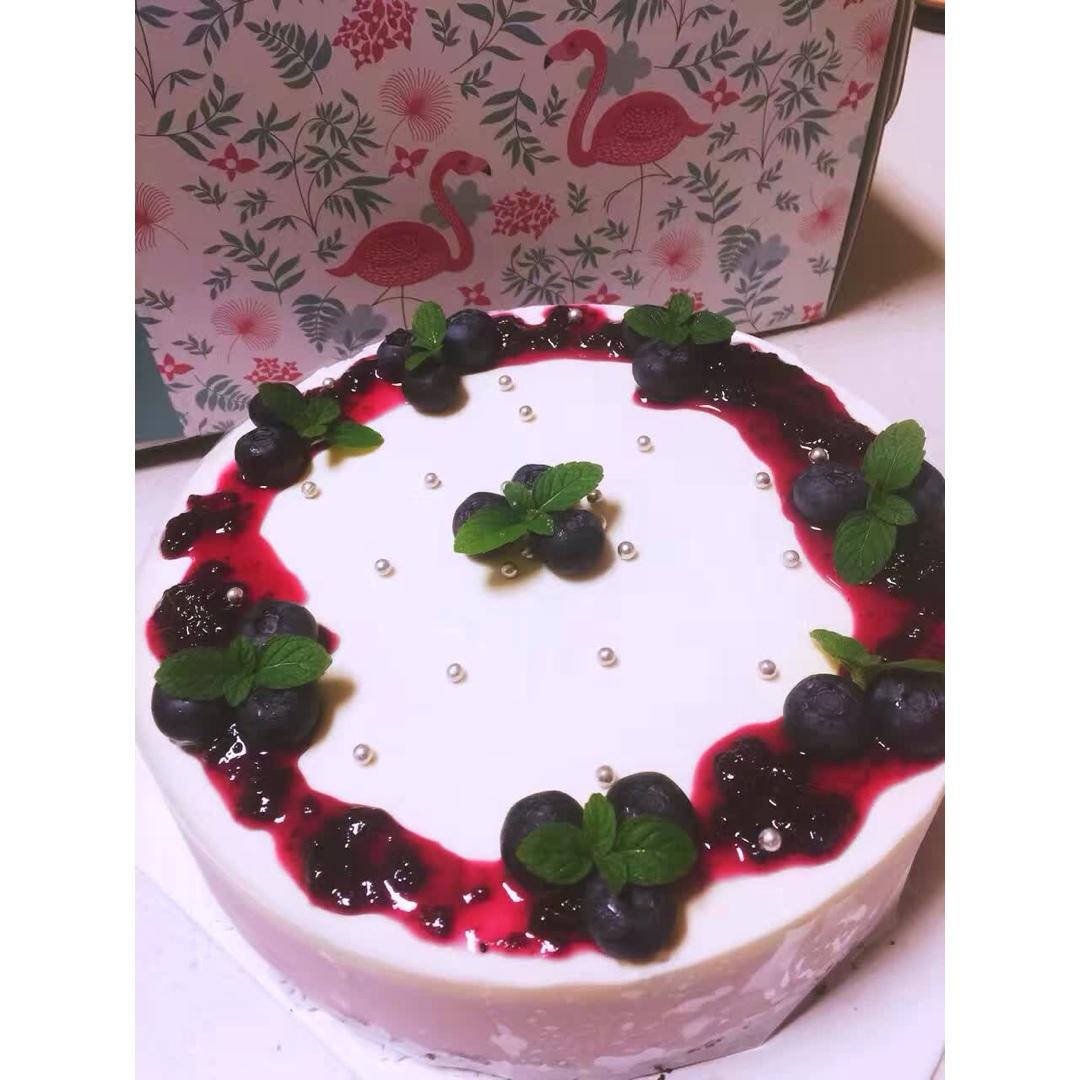 渐变蓝莓冻芝士蛋糕（免烤）
