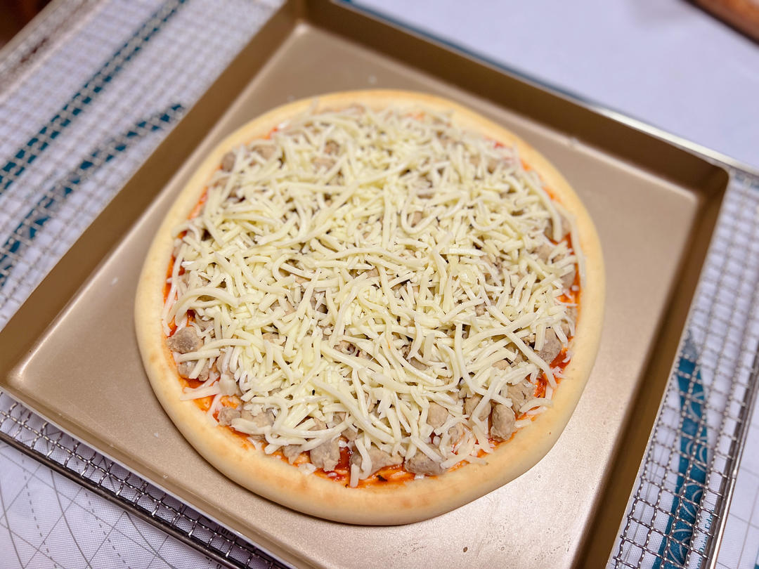 鲜虾🍤培根披萨🍕“内附敲好吃的饼皮做法”