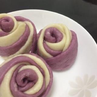 紫薯玫瑰花馒头