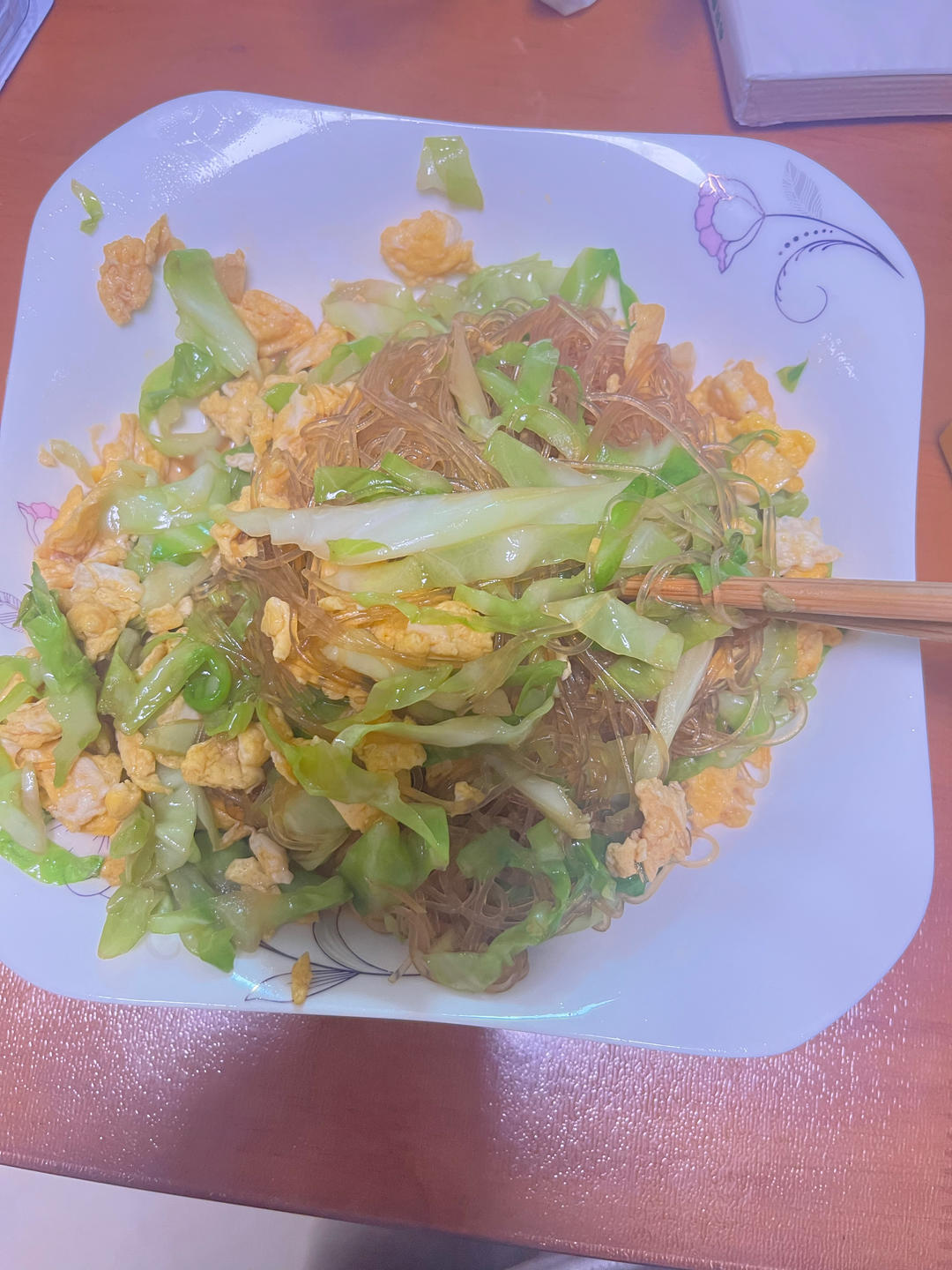 粉丝炒包菜