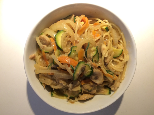 鸡肉白汁意面