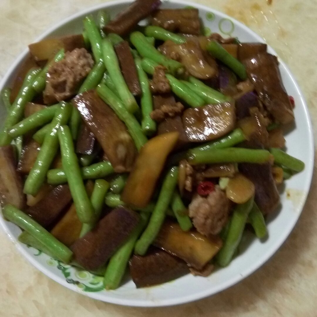 四季豆炒茄子