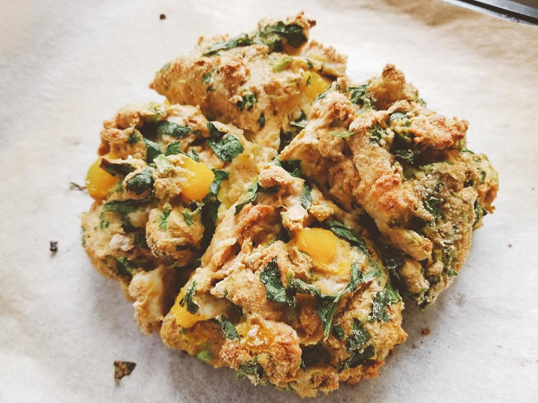 菠菜南瓜奶酪丹波面包丨健康·烘焙