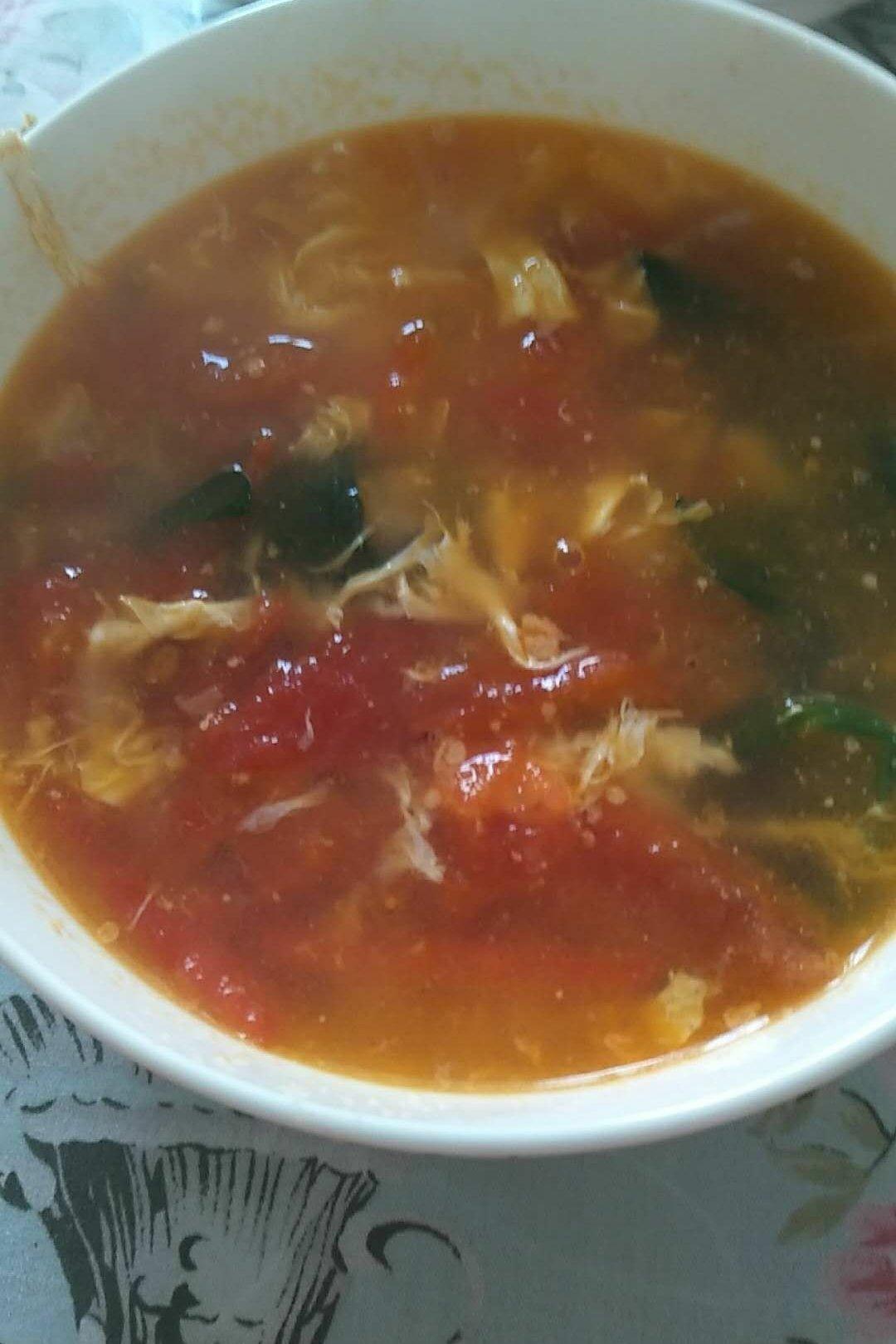 番茄鸡蛋菠菜汤