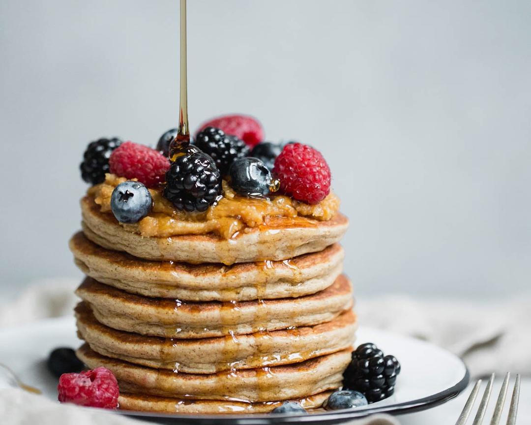 Cottage Cheese Banana Oatmeal Pancakes