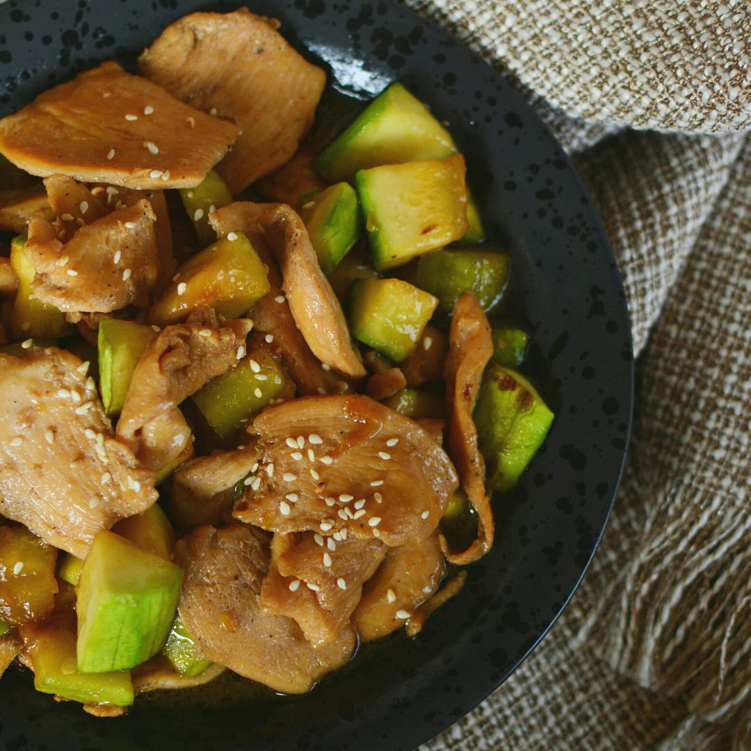 照烧鸡肉配西葫芦Teriyaki Chicken with Zucchini