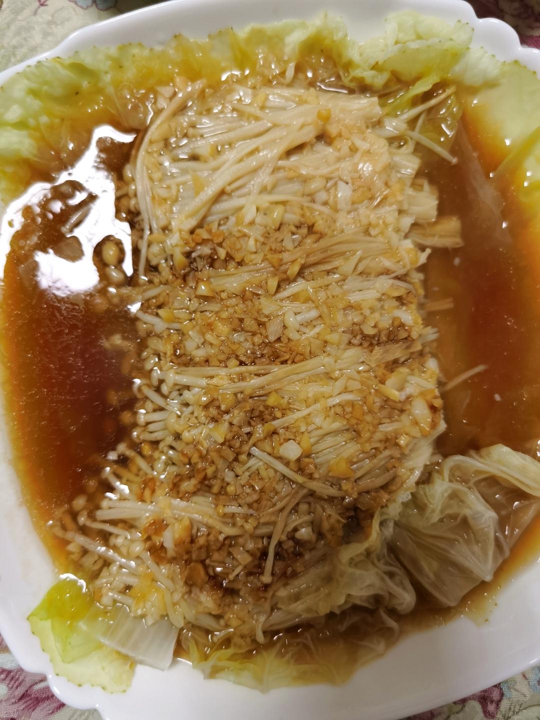 蒜蓉金针菇白菜
