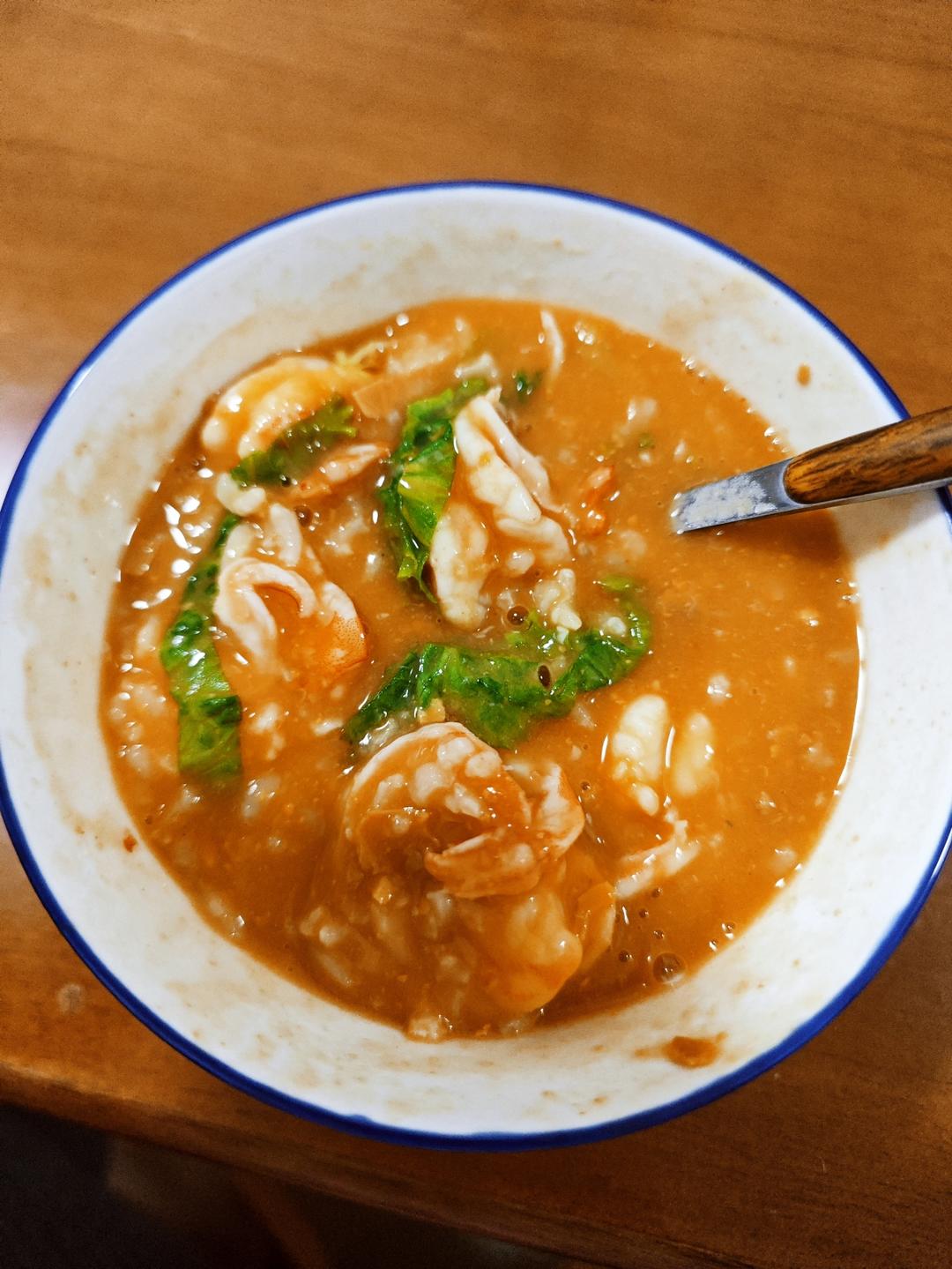 咸蛋虾仁粥