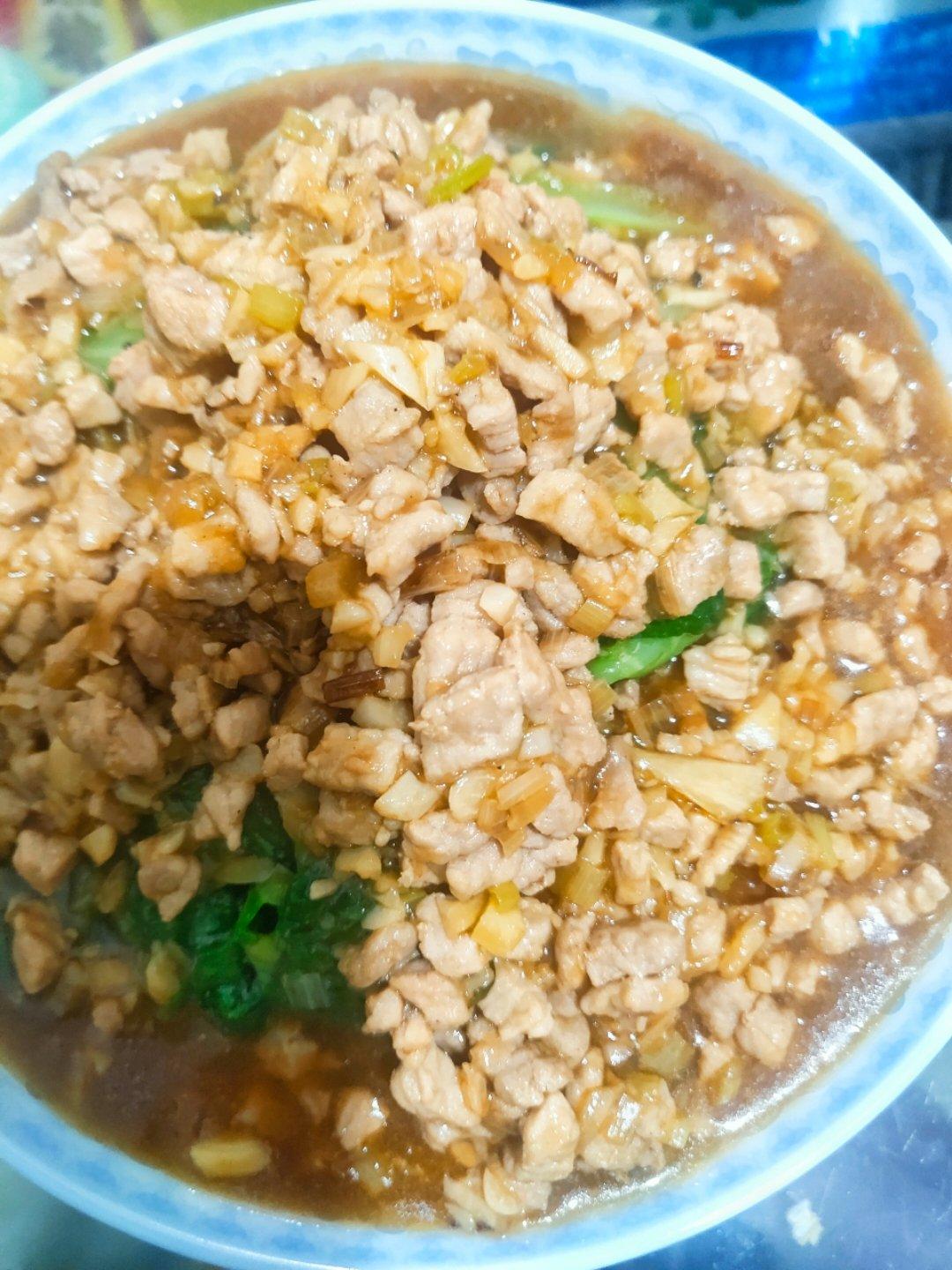 肉末小白菜