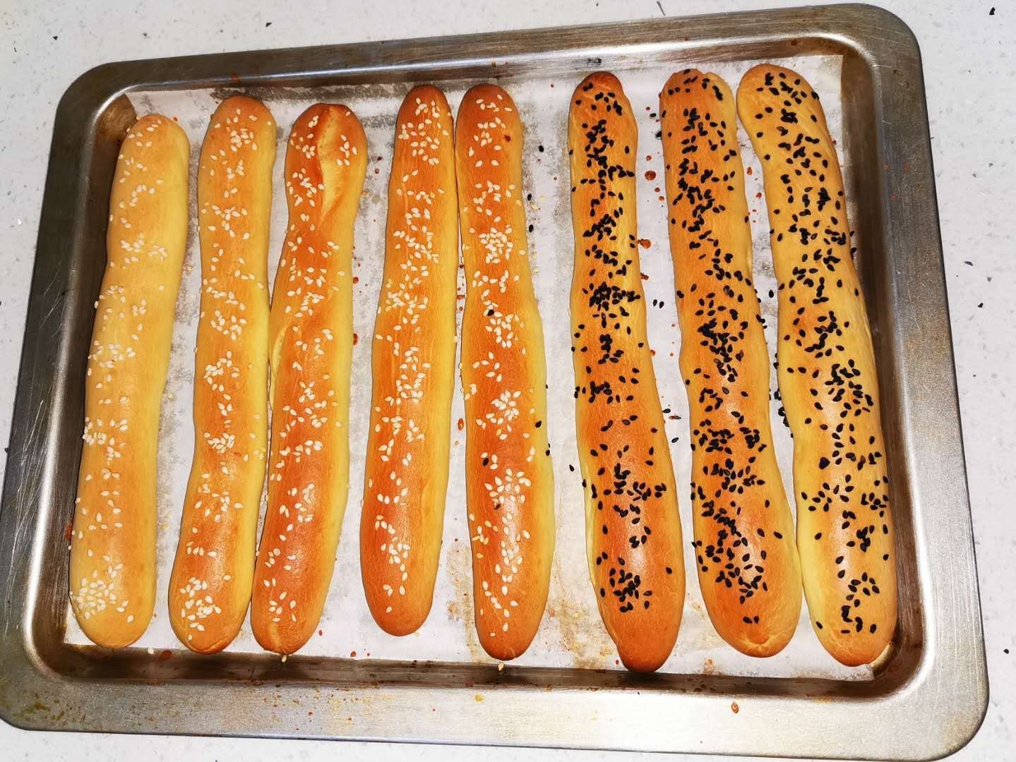 超简单一次发酵的面包棒