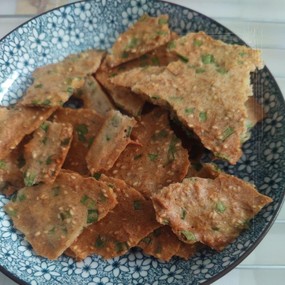 咸香酥脆❗️越吃越香❗️🔥香葱肉松薄脆饼❗️