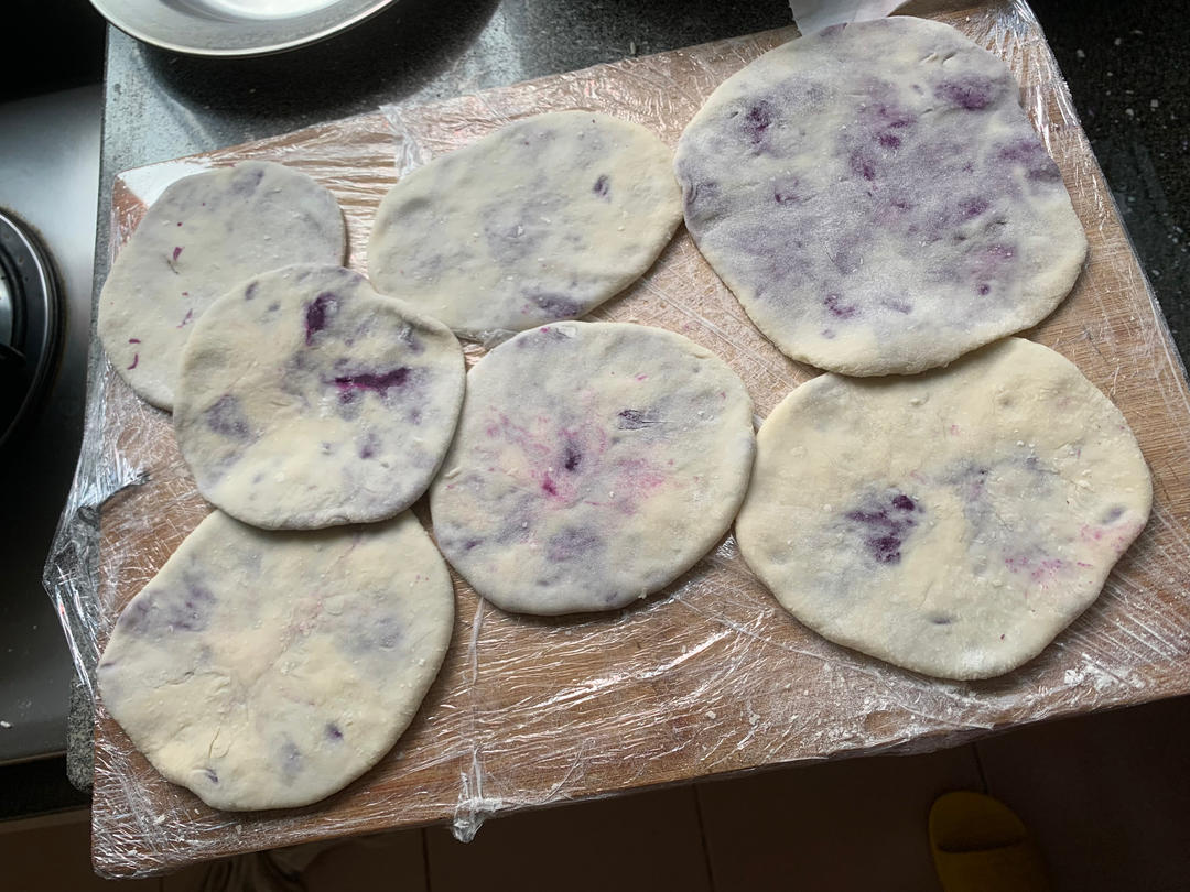 水烫面紫薯饼