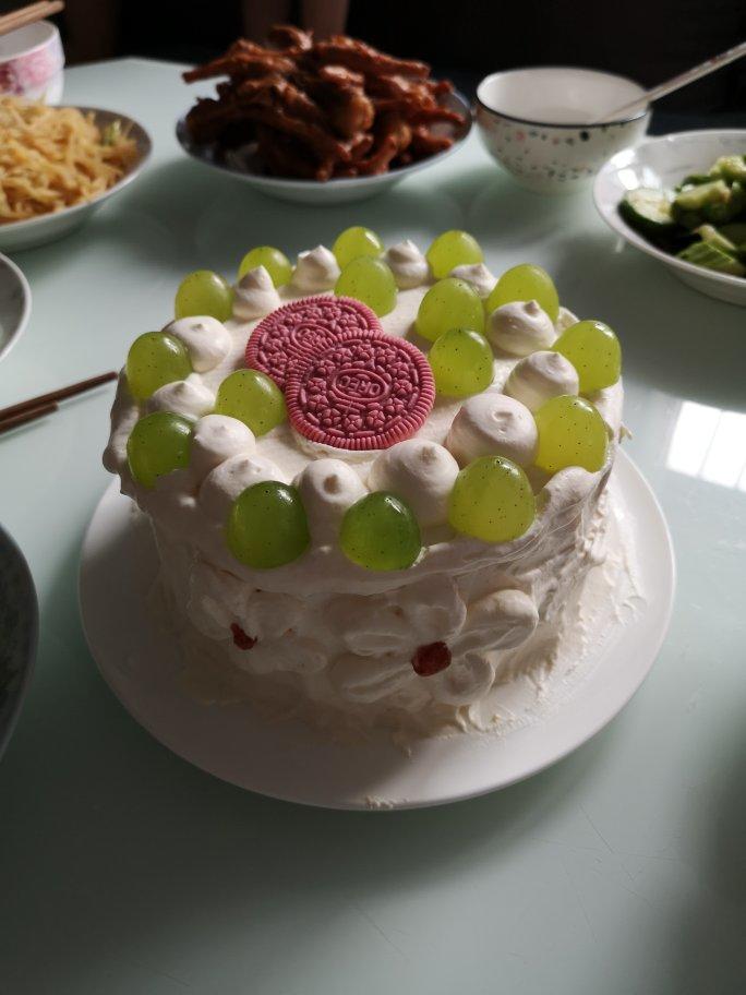 6寸基础版戚风蛋糕胚（附上我做的黄金果生日蛋糕）