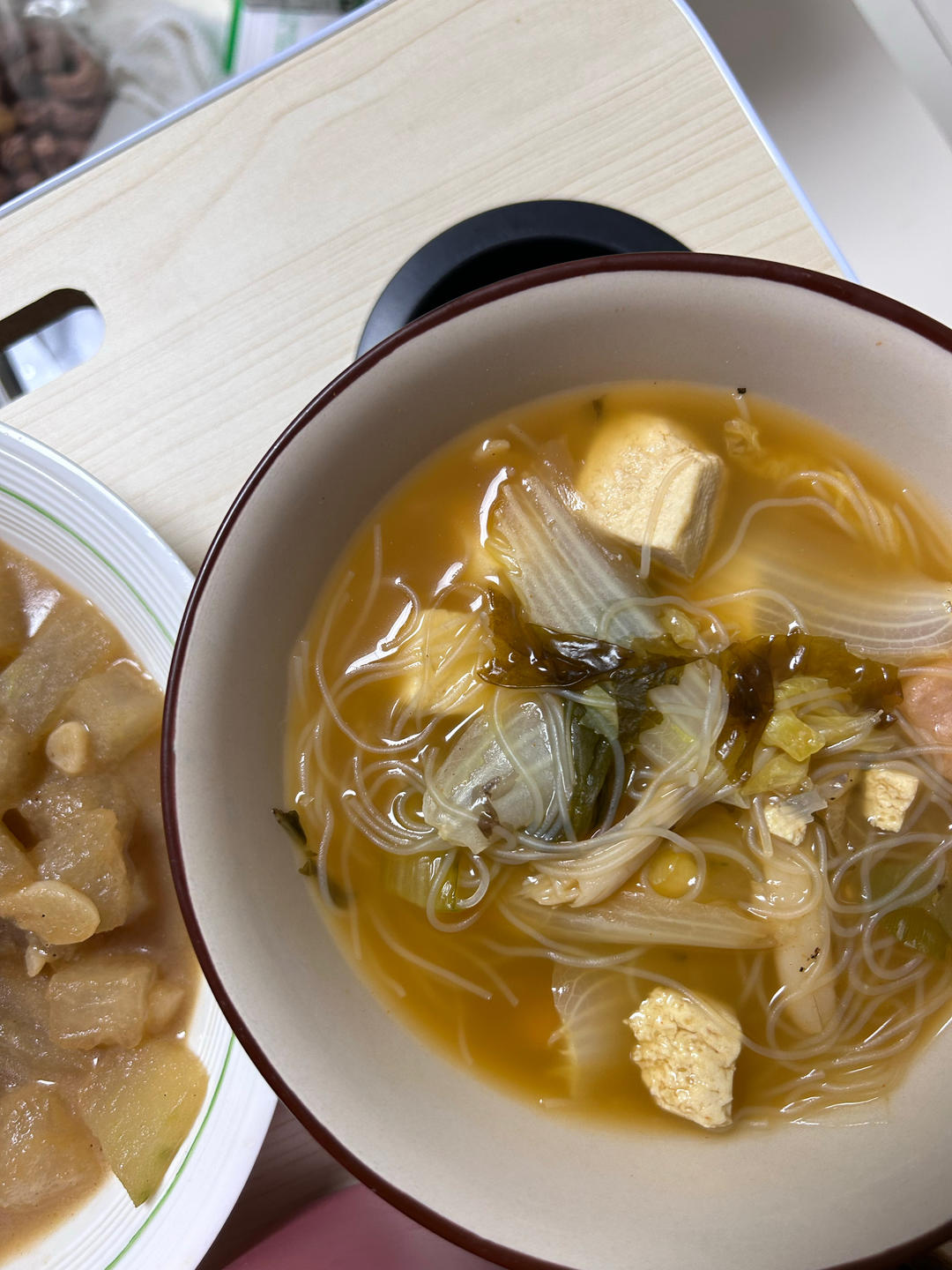 豆腐丸子+大白菜的【豆腐丸子白菜汤】