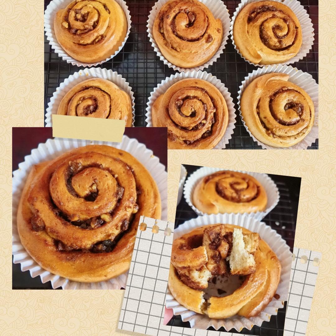 秋冬限定｜全麦红糖核桃肉桂卷