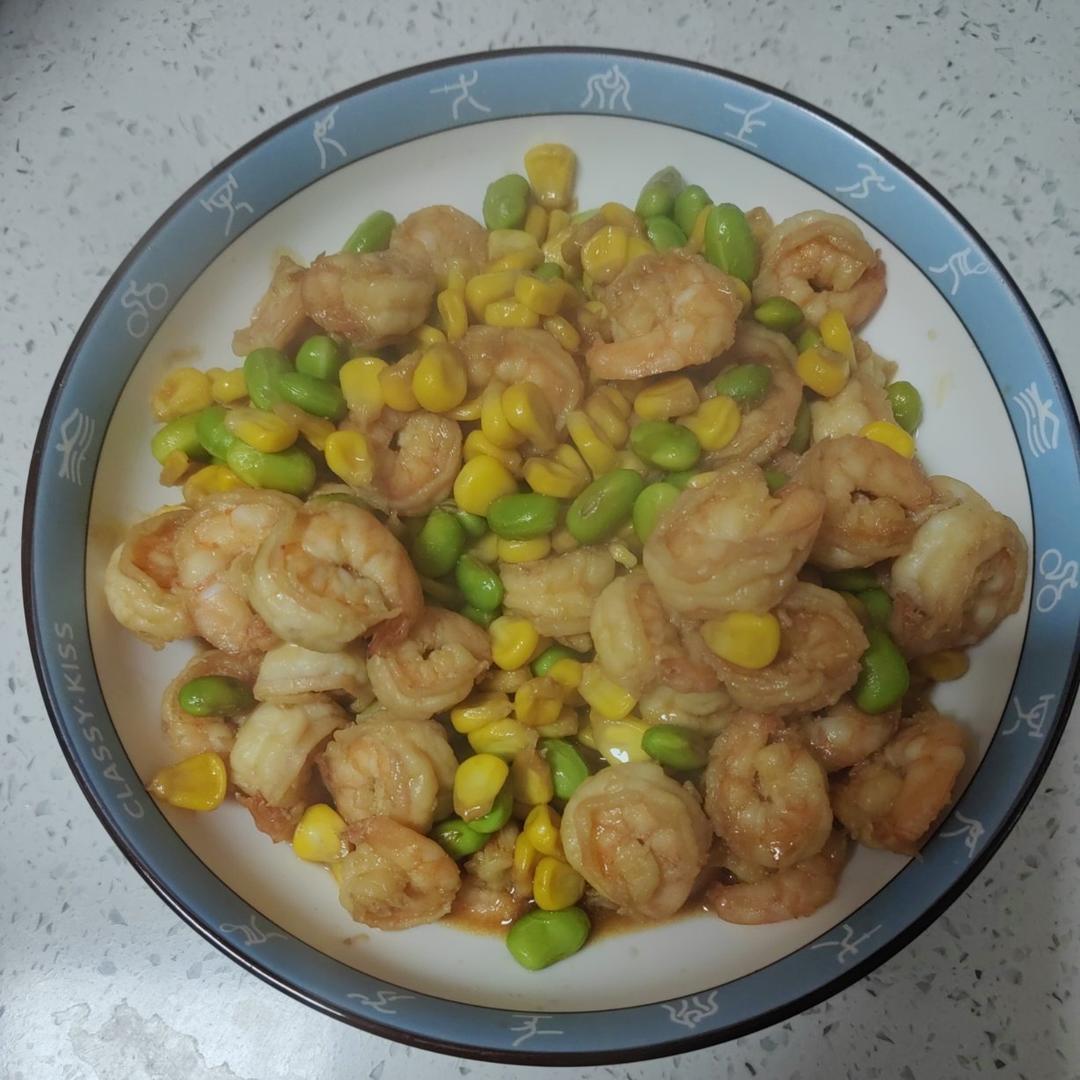 什锦玉米粒虾仁🍤🌽🥕